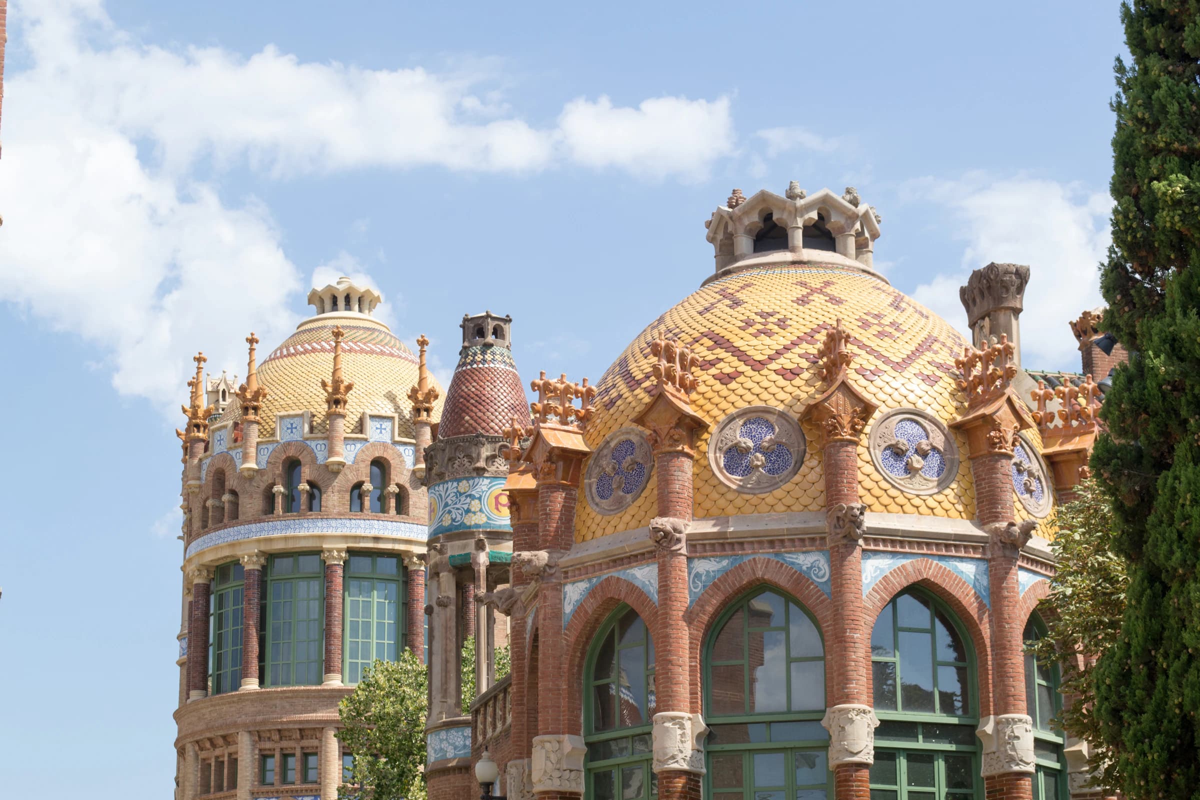 A domed modernista pavilion in the Sant Pau architectural complex