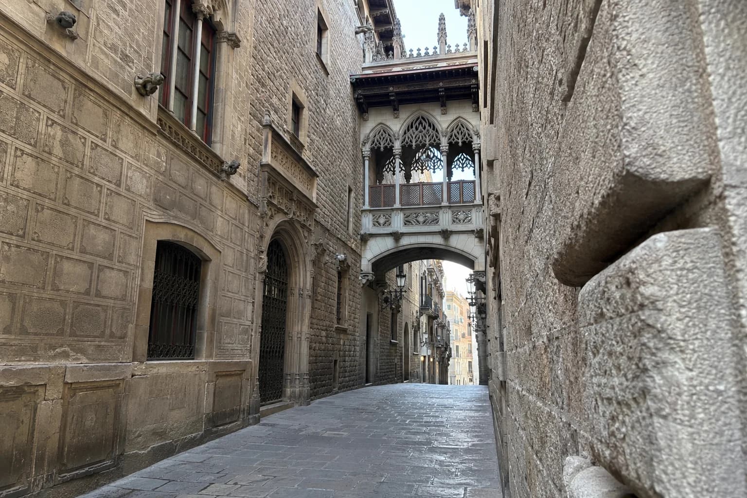 Pont del Bisbe and the stone streets of Barcelona’s Gothic Quarter